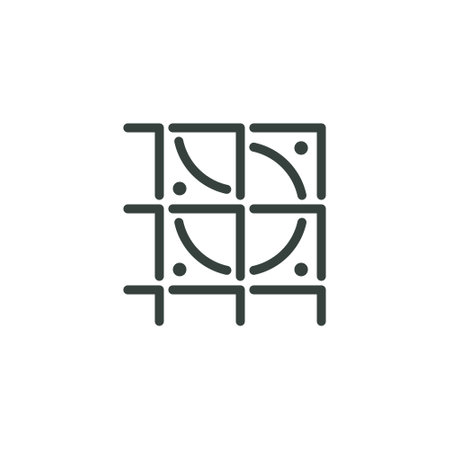 Thin Outline Icon Ceramic Tiles. Such Line sign as decorative tile. Vector Computer Isolated Pictograms for Web on White Background Editable Stroke.のイラスト素材