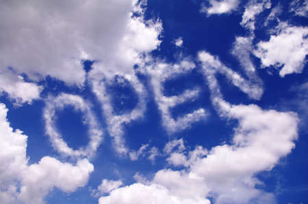 open in the blue sky