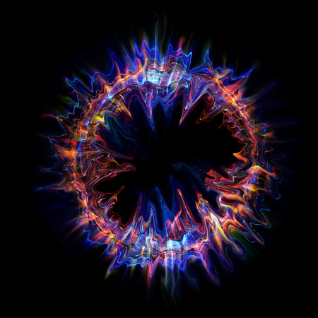 Abstract fiery ring background with luminous swirling backdrop. Glowing spiral. The energy flow...