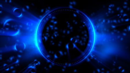 Abstract neon background. Shine swirling. Glowing spiral cover. 
Bubbles elegant. Halo around. Power sparks data particle.
Space tunnel. Glossy jellyfish. LED color ellipse. Glint glitter beam techの写真素材