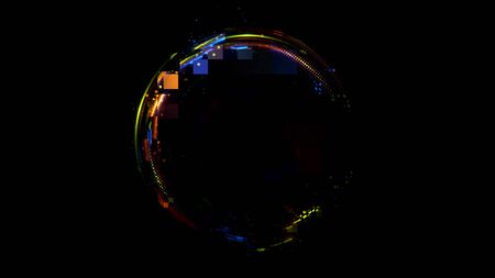 Abstract background. luminous swirling. Elegant glowing circle. Big data cloud. Light ring.Sparking...