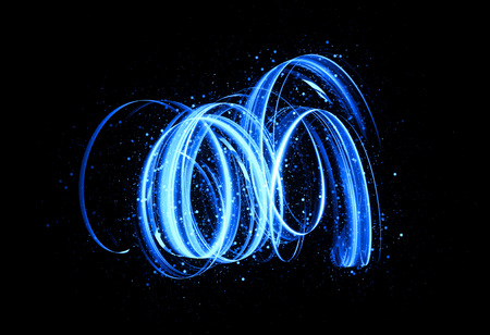 Glow swirl light effect. Circular lens flare. Abstract rotational lines. Power energy element.   
Luminous shining neon lights cosmic abstract frame. Magic round frame. Swirl trail effectの写真素材
