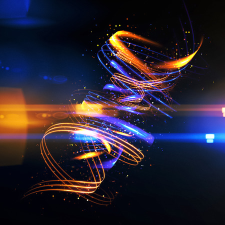 Glow swirl light effect. Circular lens flare. Abstract rotational lines. Power energy element.  ...