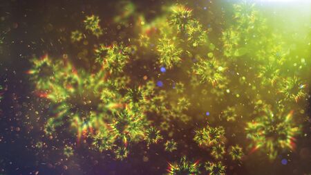 Abstract colorful defocused cells. Abstract microscopic forms on a dark background. Scientific illustration. Luminousの写真素材