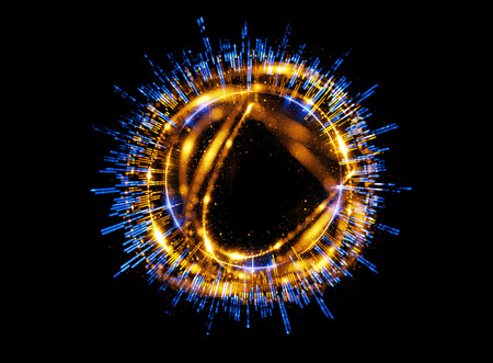 Abstract background. luminous swirling. Elegant glowing circle. Big data cloud. Light ring.Sparking particle. Space tunnel. Colorful ellipse. Glint sphere. Bright border. Magic portal. Energy ball.の写真素材