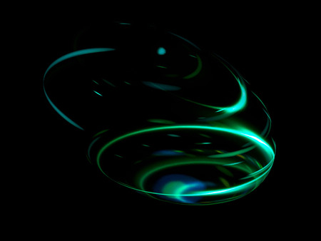 Glow effect. Ribbon glint. Abstract rotational border lines. Power energy. LED glare tape. Luminous...