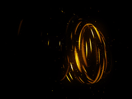 Glow effect. Ribbon glint. Abstract rotational border lines. Power energy. LED glare tape. 
Luminous shining neon lights cosmic abstract frame. Magic design round whirl. Swirl trail effect.の写真素材