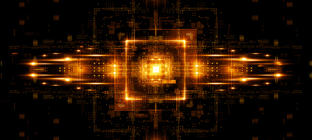 Information CPU engineering.Modern technology. Computer communications. Light effect. Big data...