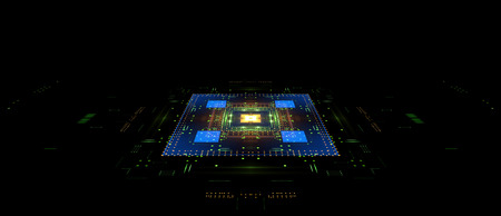 Information CPU engineering.Modern technology. Computer communications. Light effect. Big data...