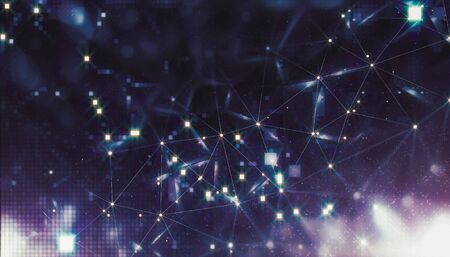 Abstract geometric background. 3D illustration. Neural connections
Polygonal glossy surface.