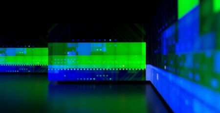 3d Illustration Studio Space. Led light panels.の写真素材