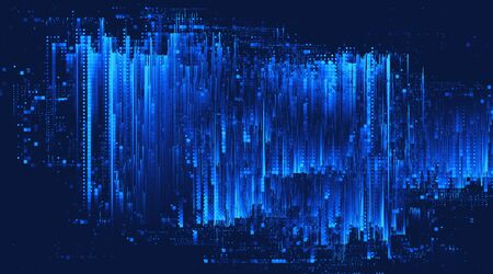 Quantum computer system 3d render abstract background.
