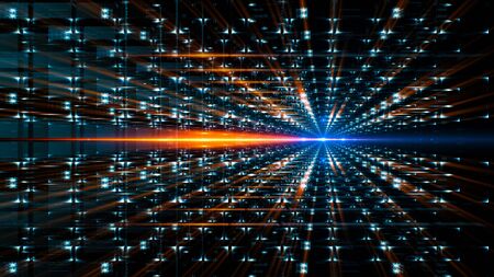 Data storage service. Server room.
Modern web network.