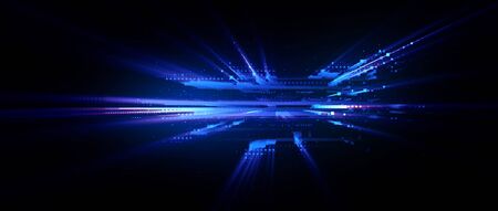 Led Light. luma effect. Future tech. Glare cubes. Digital signal. Shine grid. Modern big data. Neon...