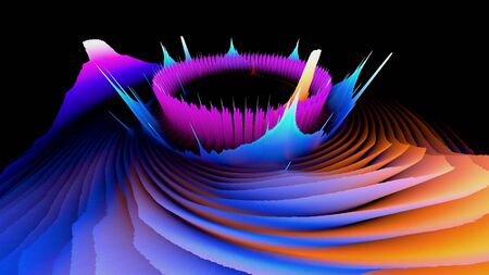 Abstract background. Motion swirl. Glowing circle. Bright spiral. Glow podium. Empty Scene. Space tunnel. Light ellipse. Glint galaxy. Oval stage. Led studio. Lens flare. Glare ring. Show disc.の写真素材