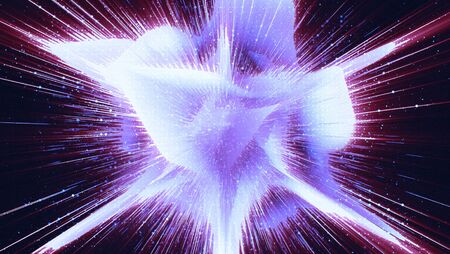 HUD  Matrix particles grid. Virtual reality. Grid core. Magic explosion star with particles....