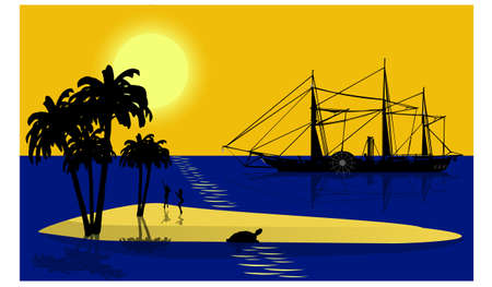 desert island.のイラスト素材