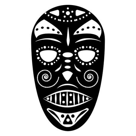 Silhouette of black and white in his home, traditional style voodoo shamans, witches Africa, Australia and America with patterns, ornaments of the ancient tribes.のイラスト素材