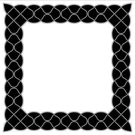 Black and white frame Celtic or Arabic style is made in the form of weaves, knots and patternsのイラスト素材