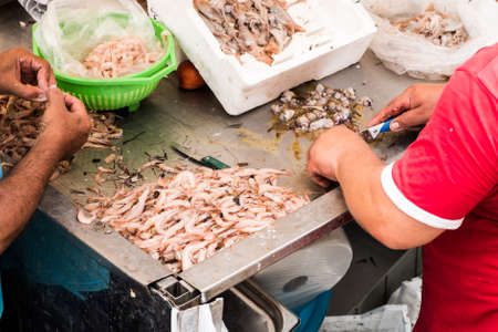 Fish at the very famous fish market in Catania, Sicily