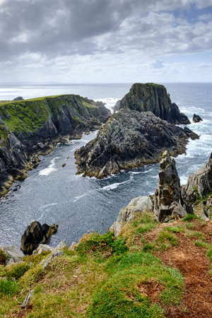 The view of cliff near Malin Head, in County Donegal, Ireland. This point is in western position...