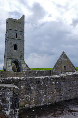 The ruins of the ancient medieval Franciscan abbey of Rosserk, on the banks of the Moy river. It was...