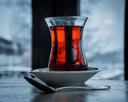 tea cup spoon red transparentの写真素材