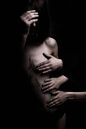 The concept of psychological trauma, problems communicationsの写真素材