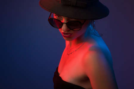Portrait of a young woman in the Studio