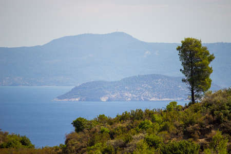 Kassandra, mountains overlooking the seaの写真素材