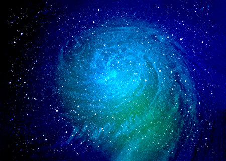 Galactic spiral with a star field in the background