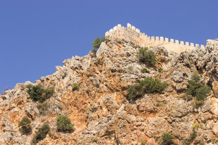 Fortress in Alanya on the rocky peninsula of Hadjiratの写真素材