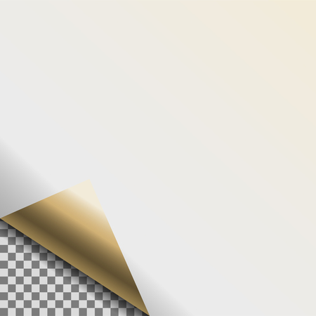 Curled pearl white foil blank vector tag.のイラスト素材