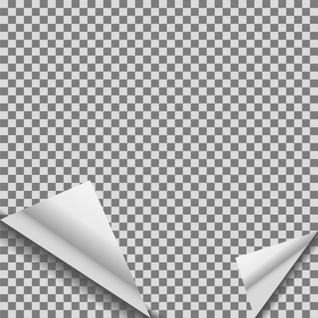 Folded transparent blank vector note planner sticker.のイラスト素材