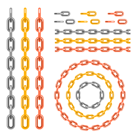 Metal chain pattern brush vector.のイラスト素材
