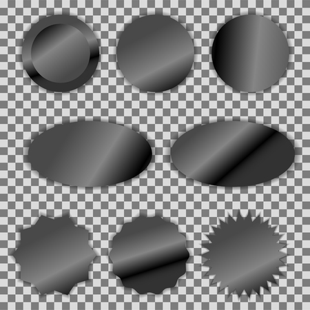 Black foil vector label sticker set.のイラスト素材