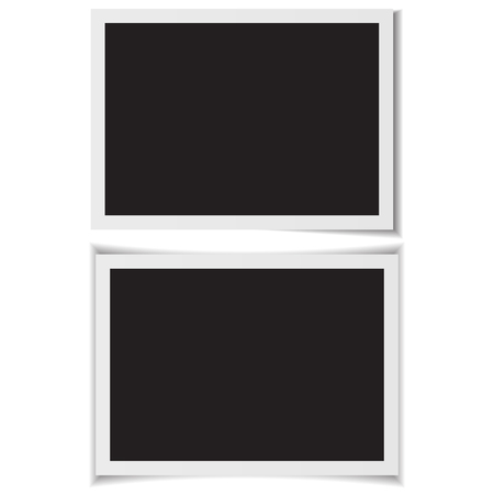 Blank photo frames with shadow on back vector.のイラスト素材