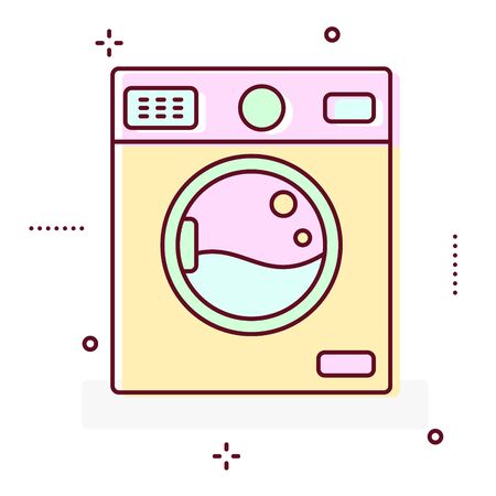 Washing machine line style vector icon.の写真素材