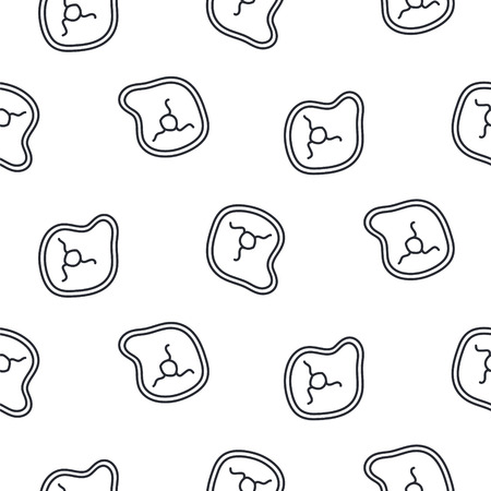 Meat steak line icon seamless vector pattern.のイラスト素材