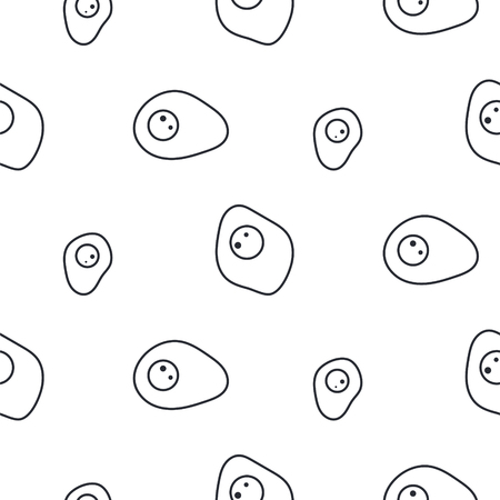 Eggs line icon seamless vector pattern.のイラスト素材