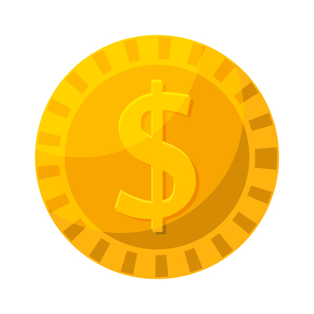 Gold coin vector illustration in cartoon style. Piece of money.のイラスト素材