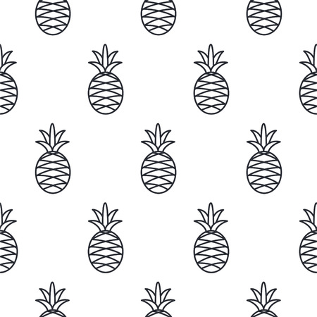 Pineapple line icon seamless vector pattern.のイラスト素材