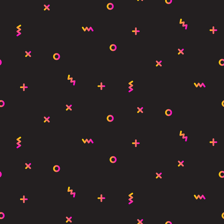 Gradient geometric shapes dark seamless vector pattern.のイラスト素材