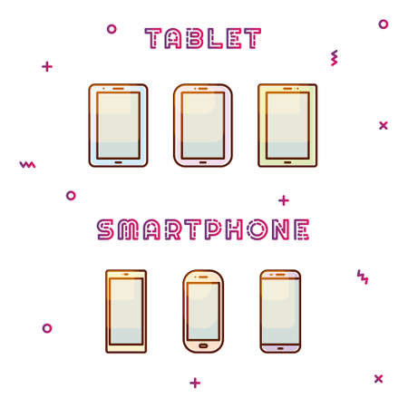 Electronic devices set vector gradient color icon.の写真素材