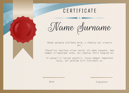 Certificate blank template with wax seal stamp.のイラスト素材