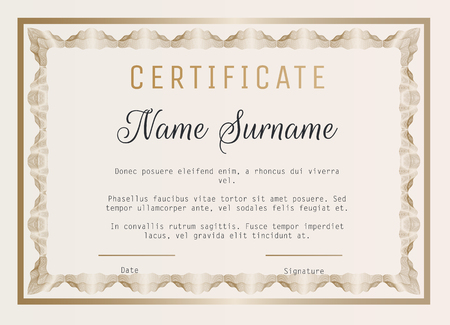 Certificate of appreciation template with guilloche border.のイラスト素材
