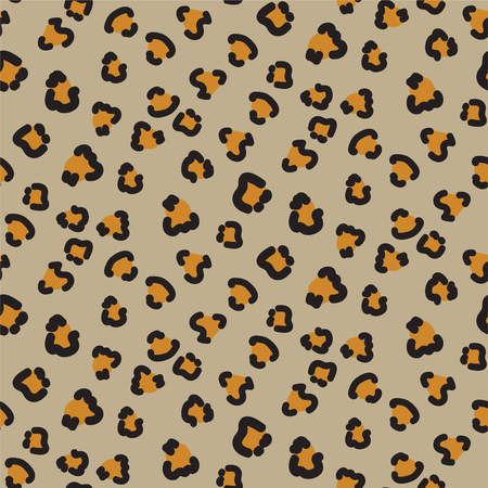 Jaguar seamless vector pattern. Animal skin brown texture.