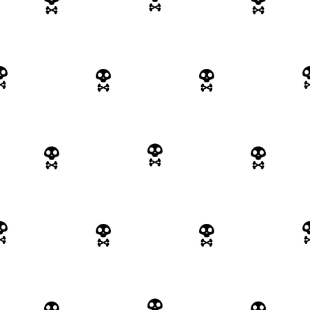 Skull simple black and white seamless pattern.のイラスト素材
