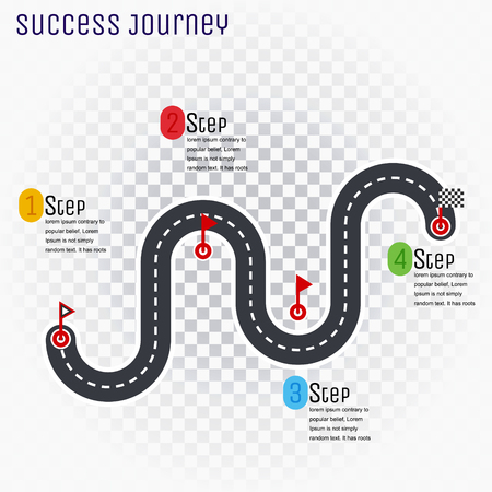 Road route infographic line with step-by-step plan.のイラスト素材