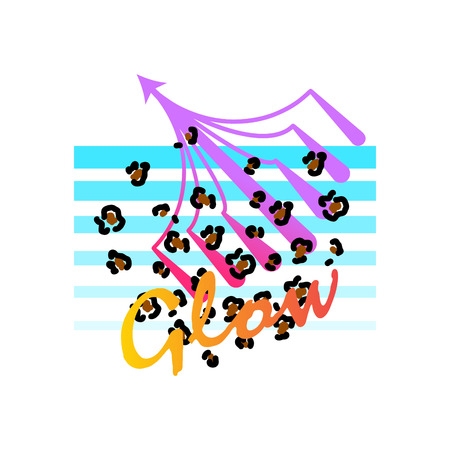 Glow abstract lines t shirt design.のイラスト素材